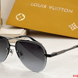 Close-up detail view of Louis Vuitton unisex sunglasses