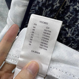 Close-up detail shot of Louis Vuitton luxury clothing with runway-inspired design
