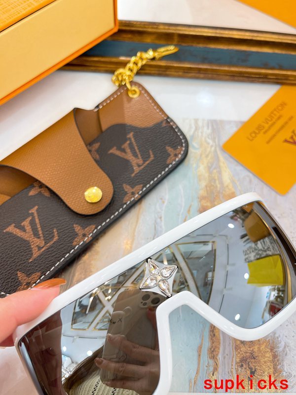 Lifestyle view of Louis Vuitton unisex sunglasses