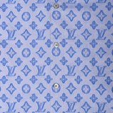 Flat lay presentation of Louis Vuitton luxury clothing with tailored silhouette