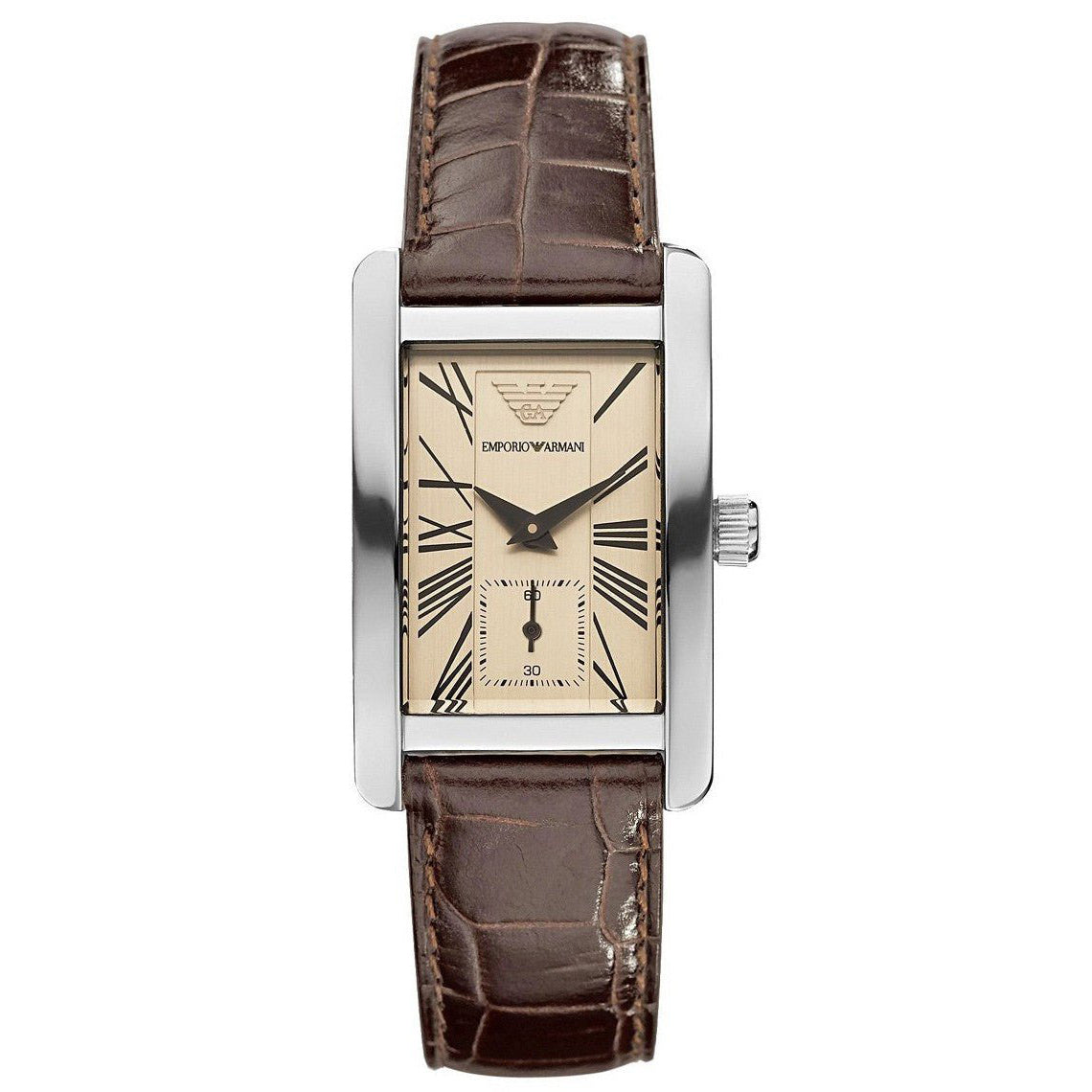 Front view of Emporio Armani women's brown watch