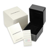Side view of Emporio Armani women's silver watch
