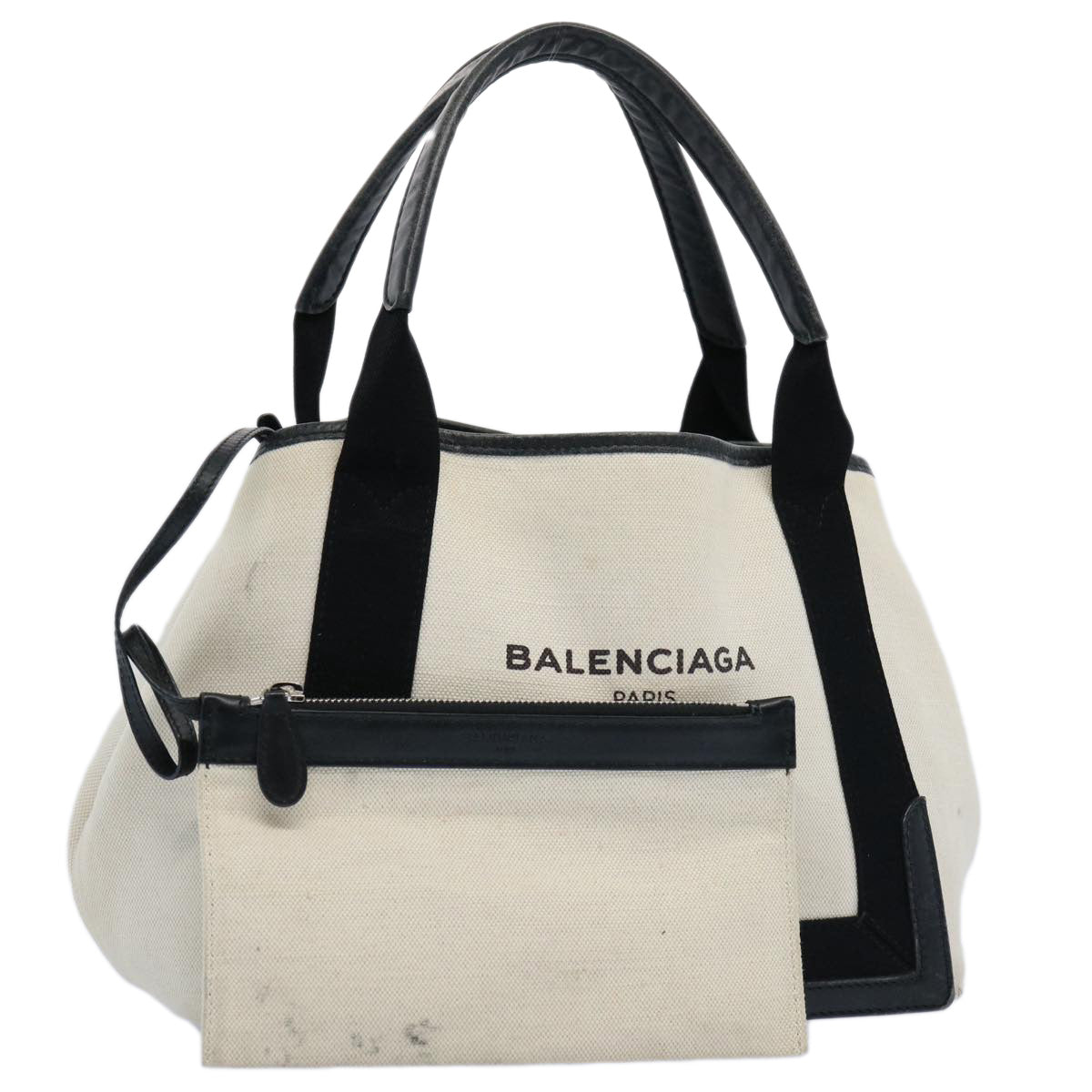 Balenciaga Tote Bag Canvas White Black 339933 — Premium Leather Tote