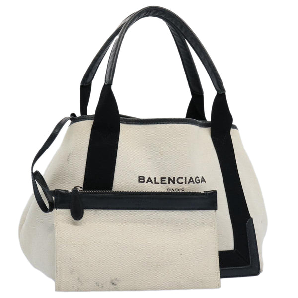 Balenciaga Tote Bag Canvas White Black 339933 — Premium Leather Tote