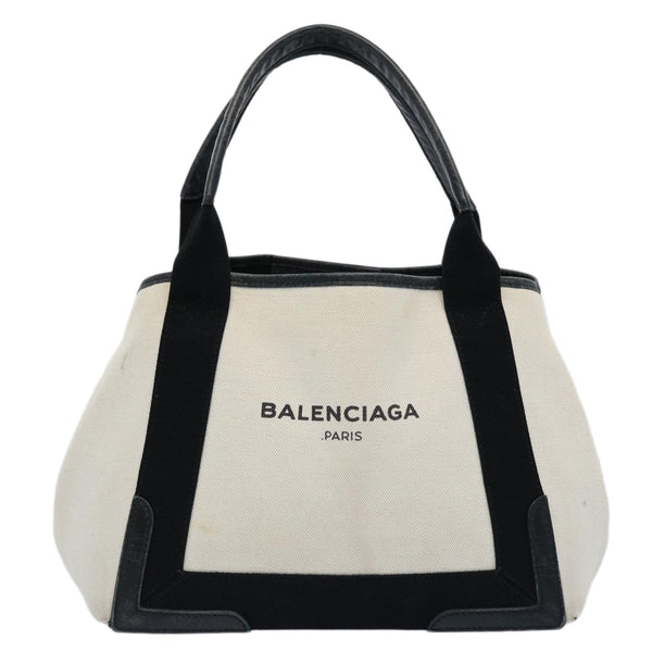 Balenciaga Tote Bag Canvas White Black 339933 — Premium Leather Tote