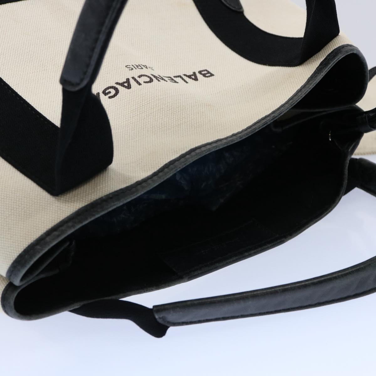 Balenciaga Tote Bag Canvas White Black 339933 — Premium Leather Tote