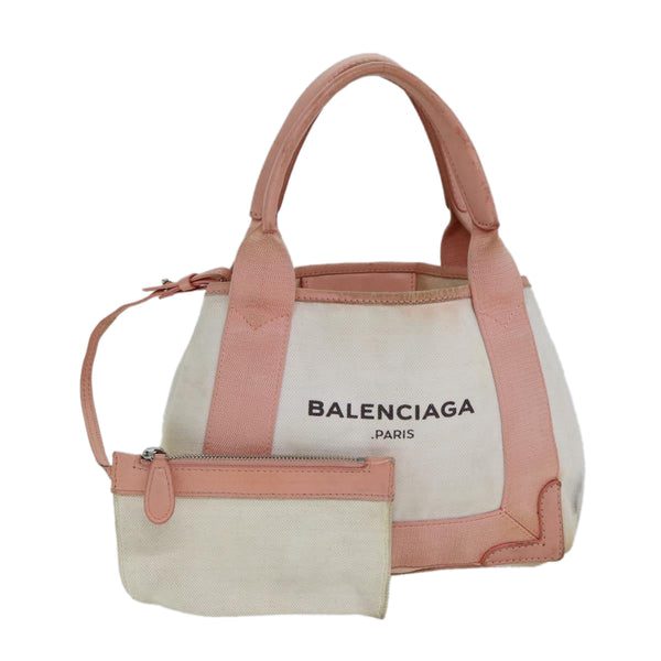 Balenciaga Navy Cabas XS Hand Bag Canvas Pink | Luxury Canvas Tote Bag
