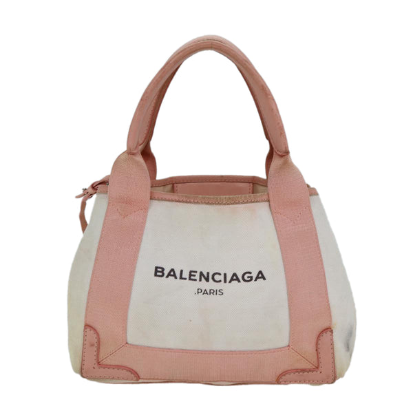 Balenciaga Navy Cabas XS Hand Bag Canvas Pink | Luxury Canvas Tote Bag