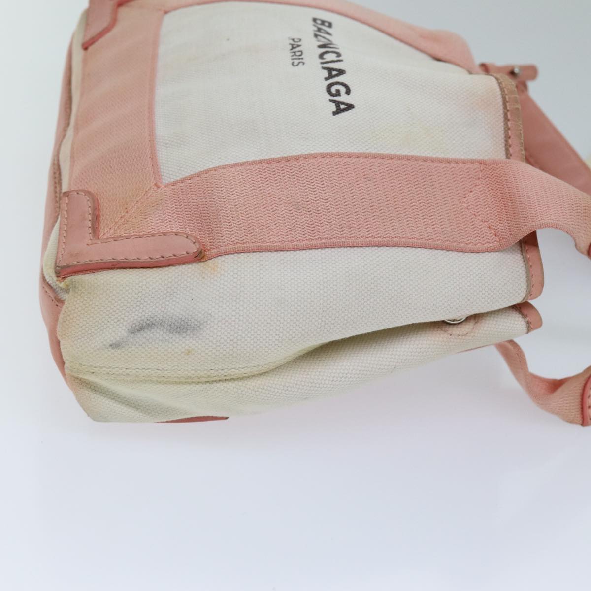 Balenciaga Navy Cabas XS Hand Bag Canvas Pink | Luxury Canvas Tote Bag