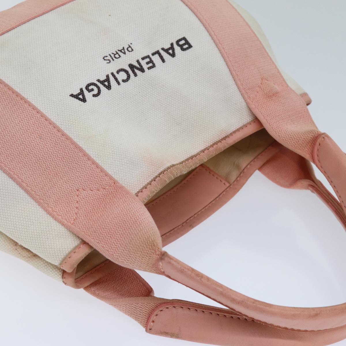 Balenciaga Navy Cabas XS Hand Bag Canvas Pink | Luxury Canvas Tote Bag