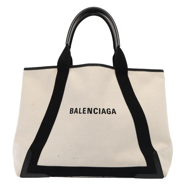Balenciaga Cabas Hand Bag Canvas Silver White | Designer Luxury Handbag