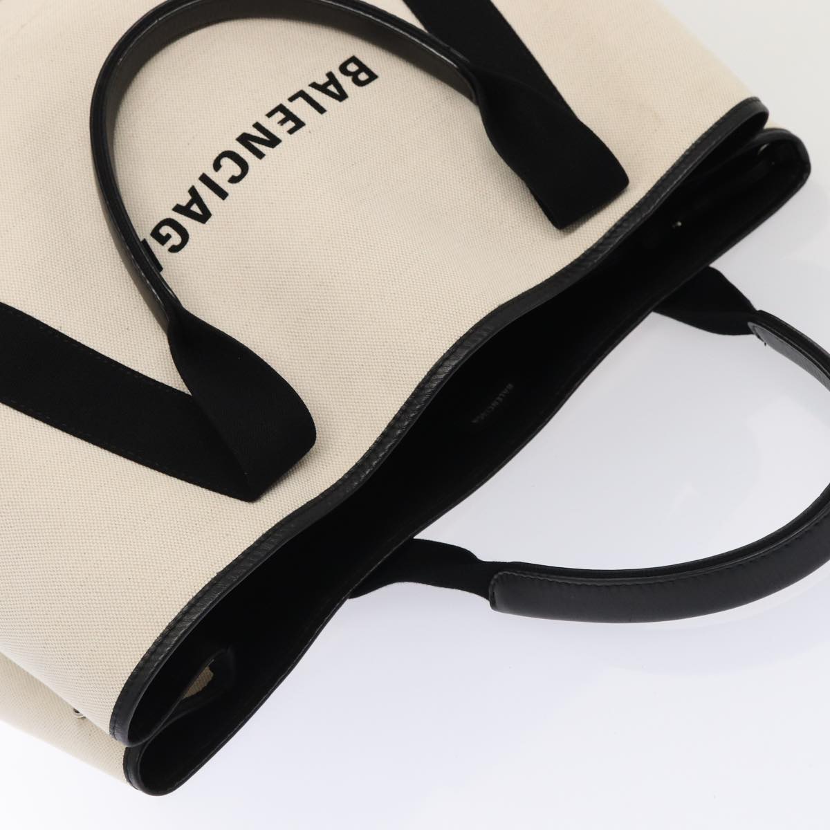 Balenciaga Cabas Hand Bag Canvas Silver White | Designer Luxury Handbag
