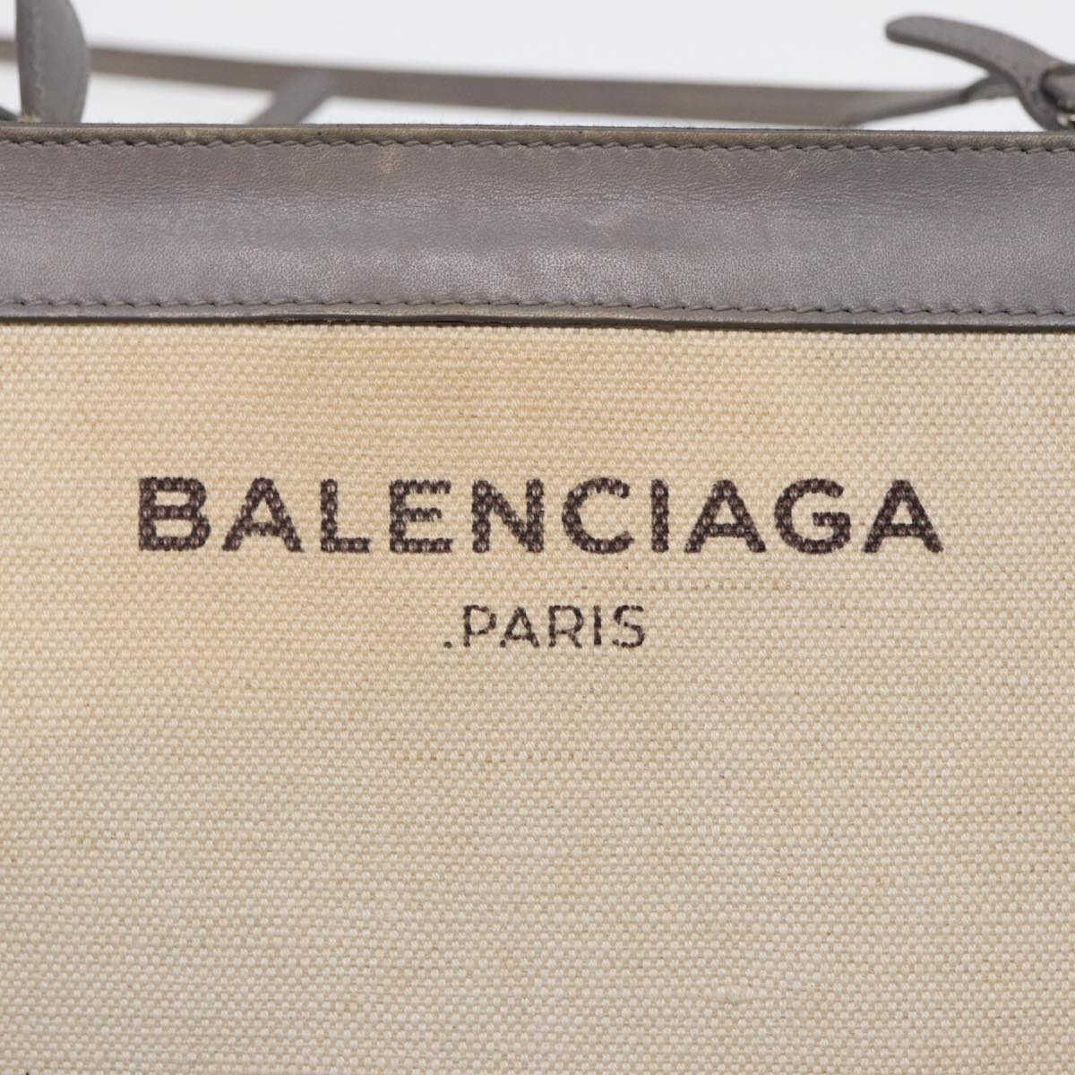 Balenciaga Shoulder Bag Canvas Gray Beige Silver 390641 — Designer Shoulder Bag