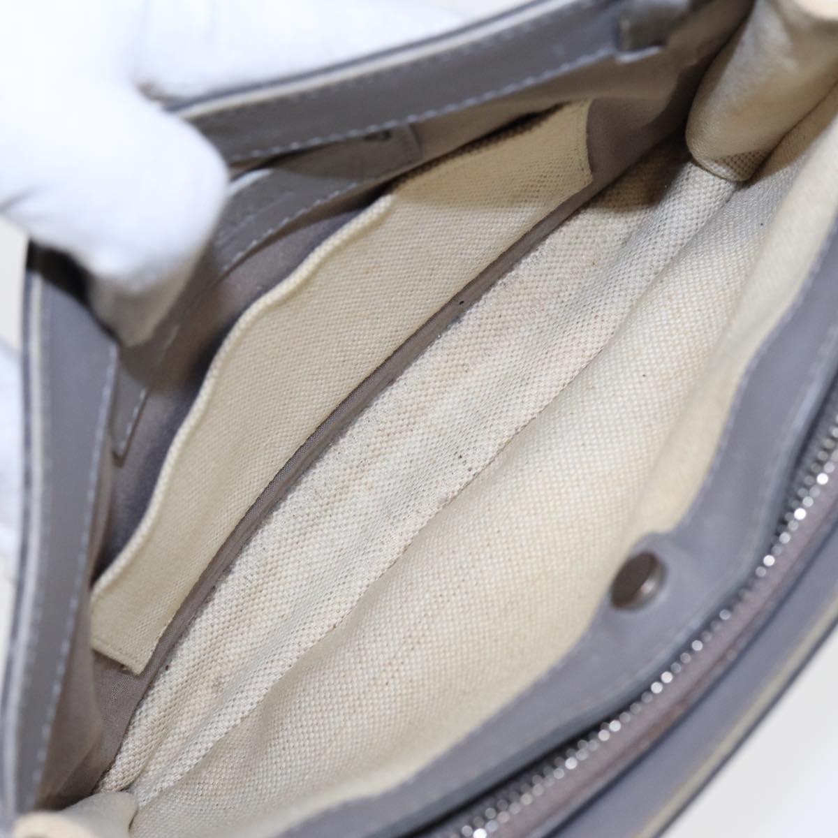 Balenciaga Shoulder Bag Canvas Gray Beige Silver 390641 — Designer Shoulder Bag