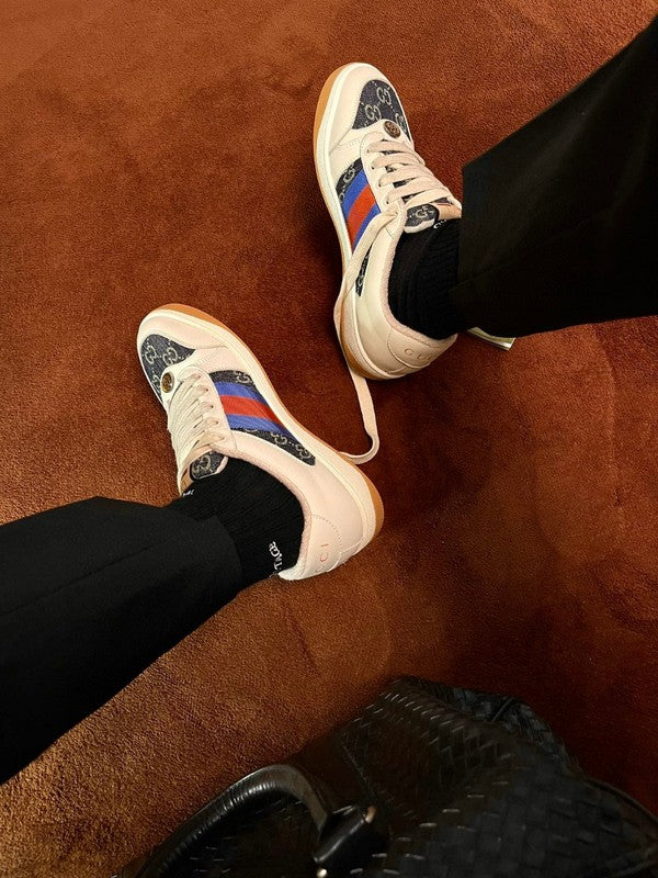 Gucci soft grey luxury sneakers view 7 classic court silhouette