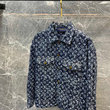 Front view of Louis Vuitton luxury clothing with logo-detail design