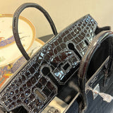 Close-up detail of poised bag design