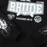 Full styled look of Rhude luxury clothing with signature branding