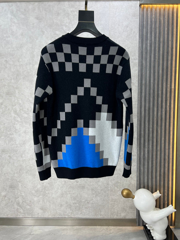 Side profile of Louis Vuitton luxury clothing with logo-detail design