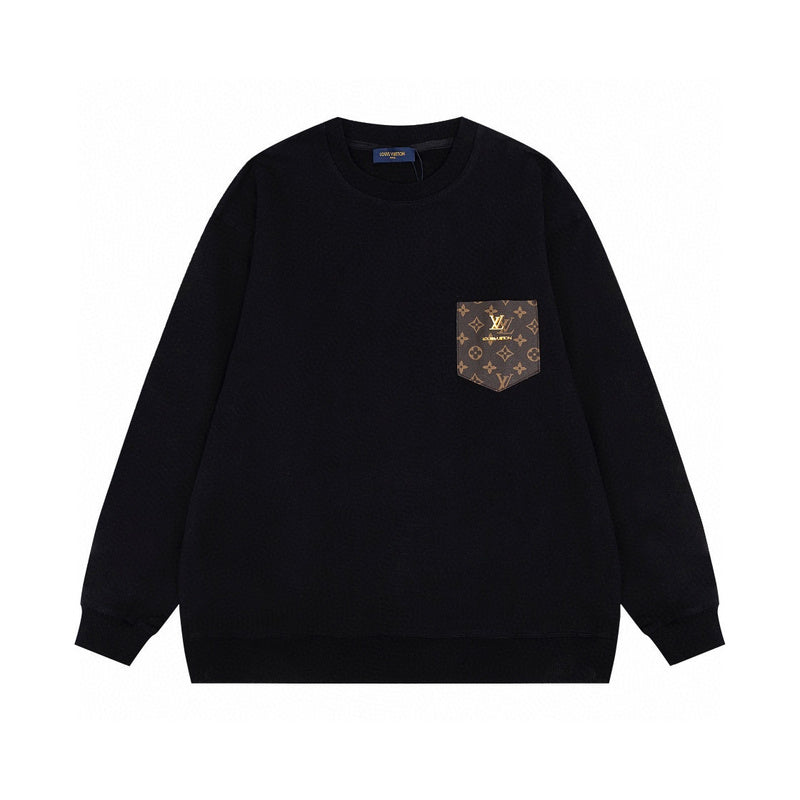 Side profile of Louis Vuitton luxury clothing with label-forward styling