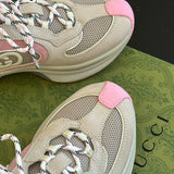 Gucci stone beige luxury sneakers view 6 bold athletic profile