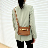 Side view of modernist structured handbag