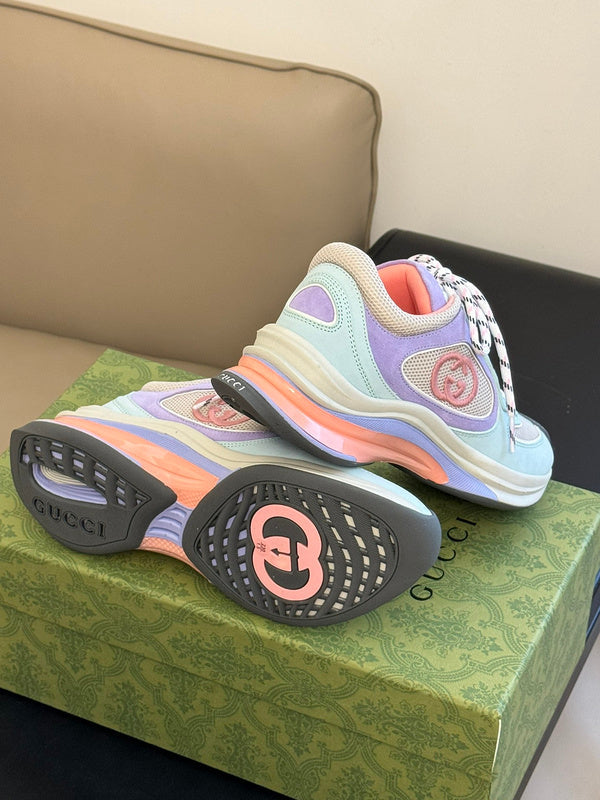 Gucci crisp white luxury sneakers view 8 heritage-inspired look