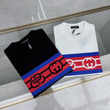 Back view of Gucci luxury clothing with monogram-inspired silhouette