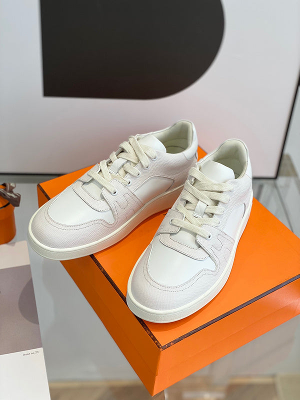 Hermès Grey Loafer Flats - Angled View