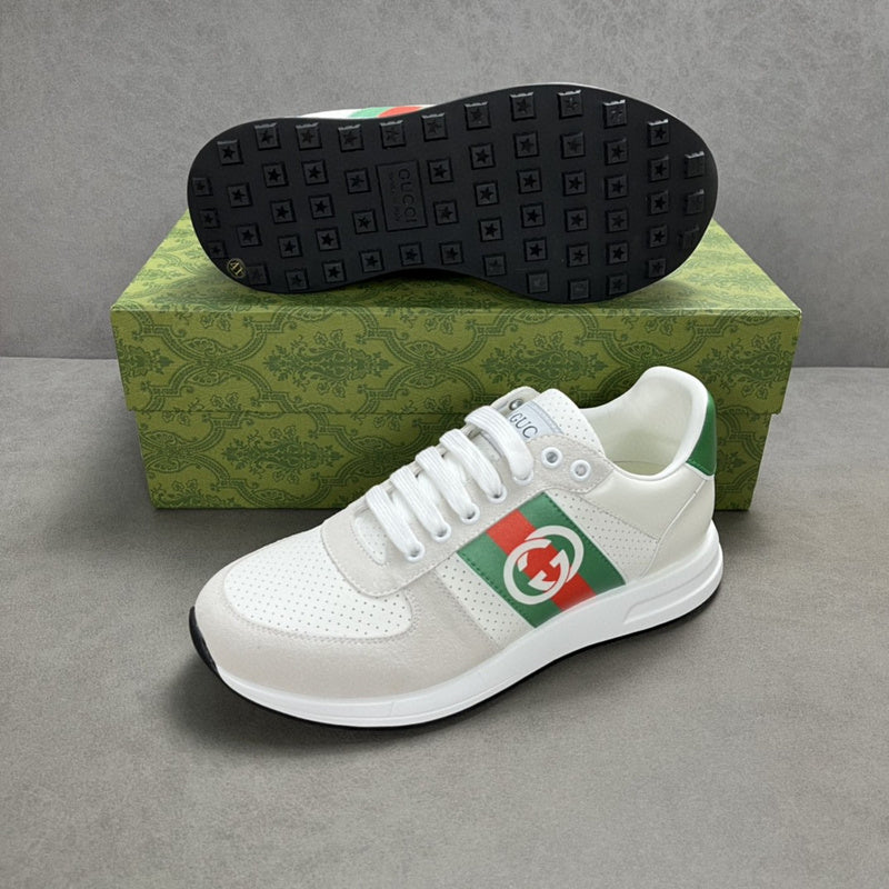Gucci fresh white-and-black luxury sneakers view 6 breathable knit upper