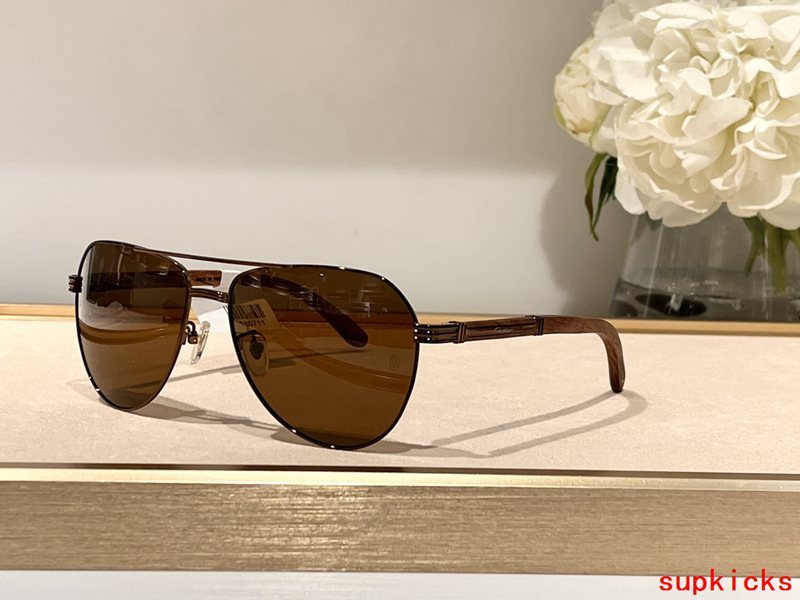 Close-up detail view of Cartier unisex sunglasses