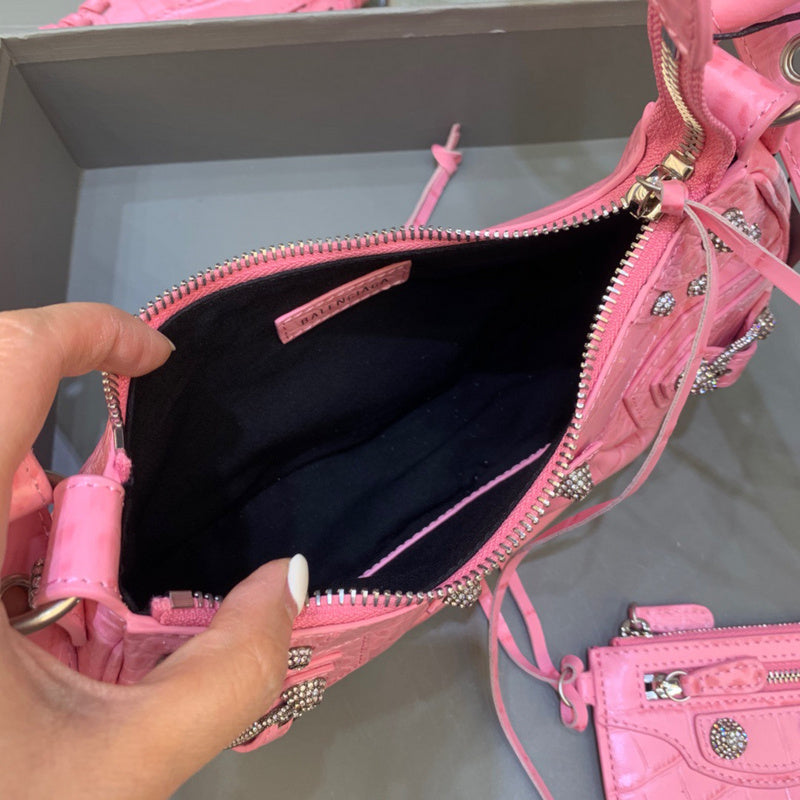 Bold Faux Leather Handbag - Statement Silhouette | Women's Statement Accessory #361 - styled full view (image 7) of designer-inspired handbag