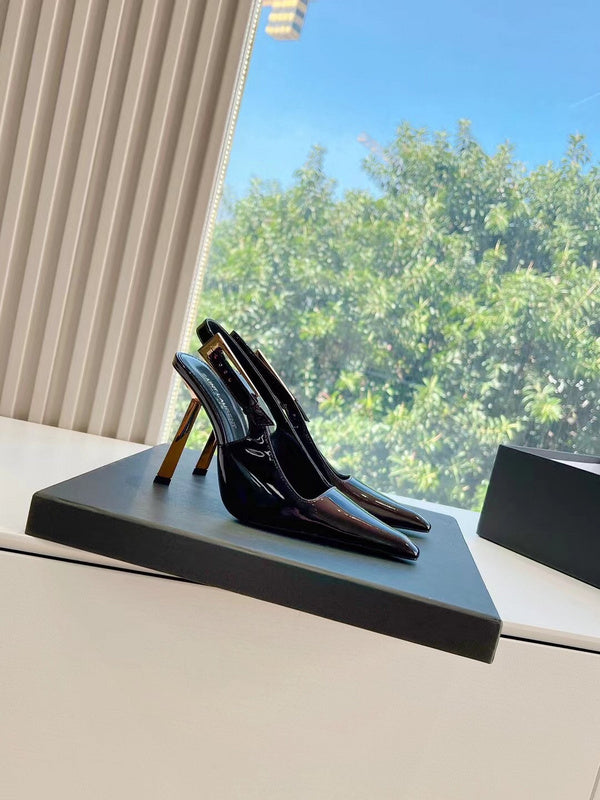 Close-up of Saint Laurent shoes craftsmanship