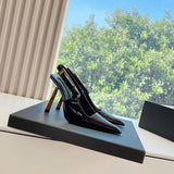 Close-up of Saint Laurent shoes craftsmanship