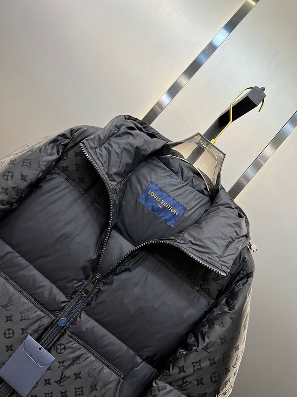 Front view of Louis Vuitton luxury clothing with contemporary cut