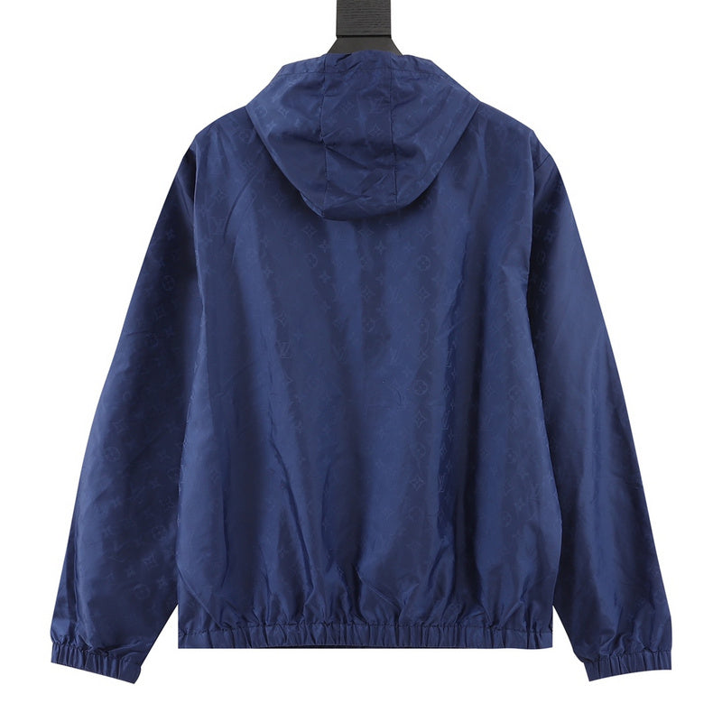 Side profile of Louis Vuitton luxury clothing with monogram-inspired silhouette