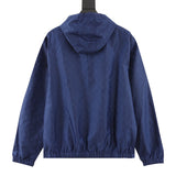 Side profile of Louis Vuitton luxury clothing with monogram-inspired silhouette