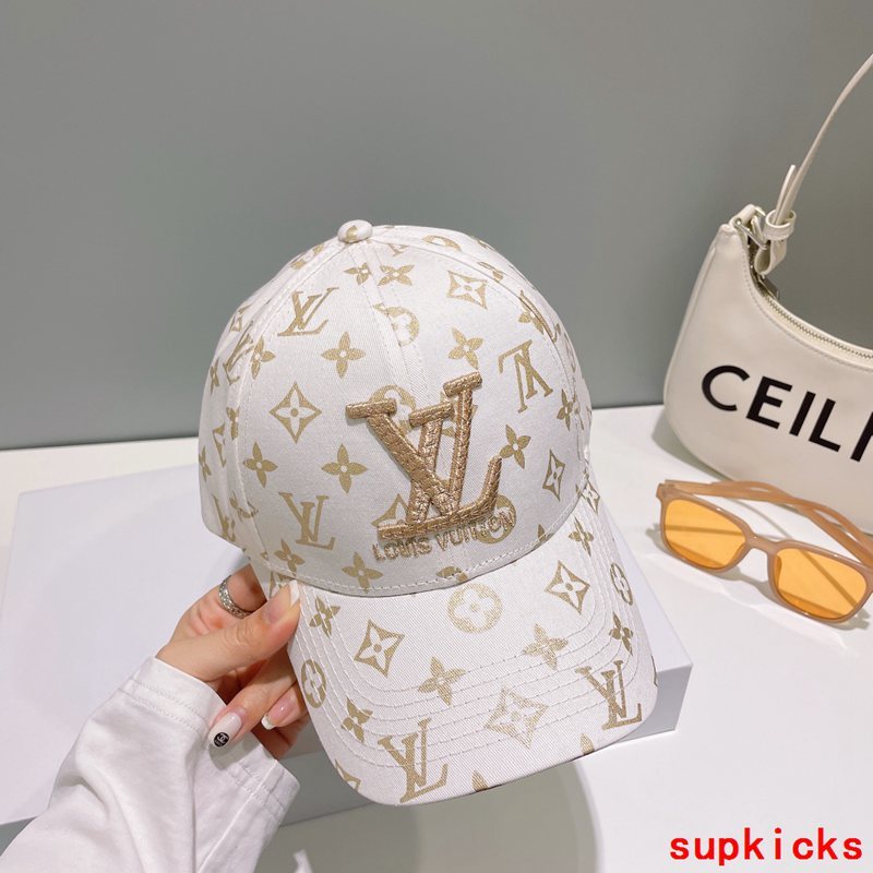 Close-up detail view of Louis Vuitton unisex cap