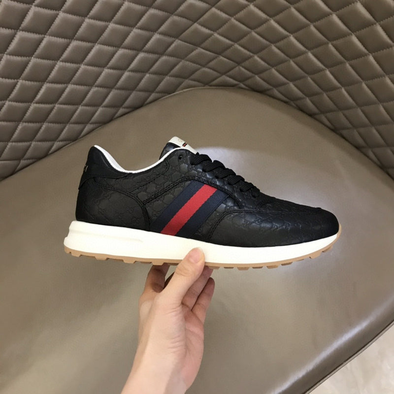Gucci muted earth tones luxury sneakers view 5 retro runner design