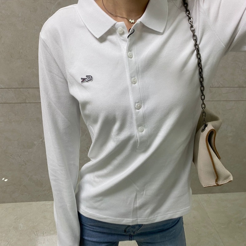 Full styled look of Lacoste luxury clothing with logo-detail design