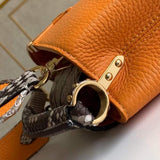 Top view of modern refined women's handbag – women's designer-style accessory