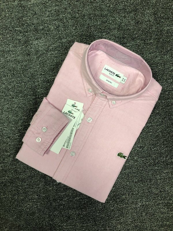 Full styled look of Lacoste luxury clothing with logo-detail design