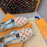 Louis Vuitton Grey Pointed-Toe Flats - Heel Detail View