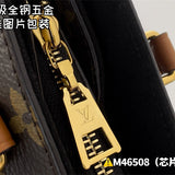  top-handle bag close-up of hardware and finish