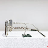 Close-up detail view of Louis Vuitton unisex sunglasses