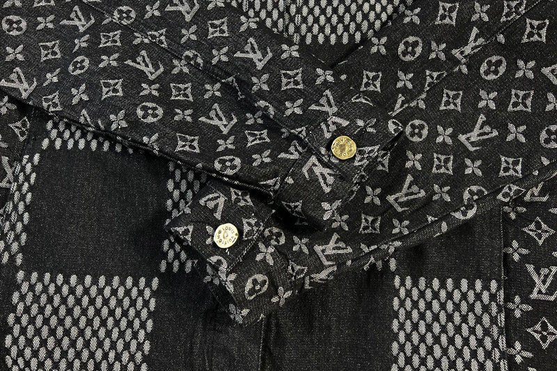Front view of Louis Vuitton luxury clothing with runway-inspired design