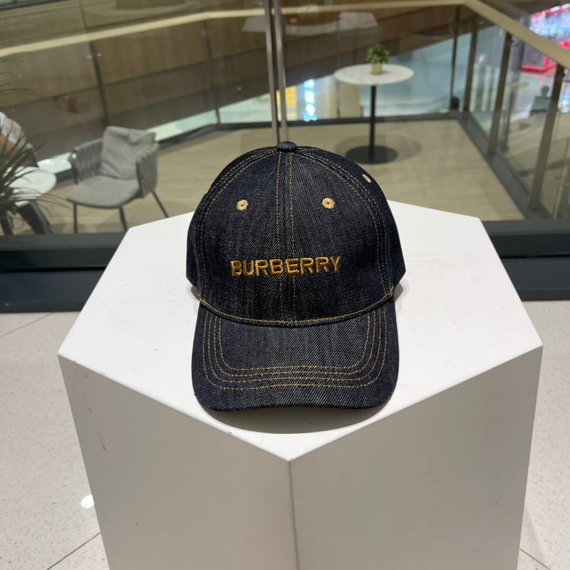 Close-up detail view of Burberry unisex cap