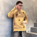 Front view of Louis Vuitton luxury clothing with signature branding