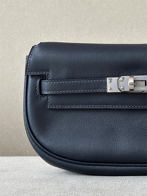 Side view of effortless structured handbag