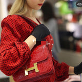 Polished bag shown from front angle